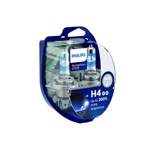 Becuri auto halogen H4 Philips RacingVision GT200 12V 55W set 2 bucati Cod: GT200
