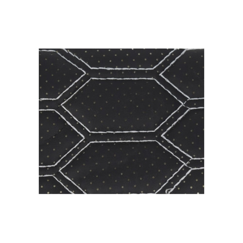 Material imitatie piele tapiterie hexagon cu gaurele negru/cusatura gri Cod: Y03NG