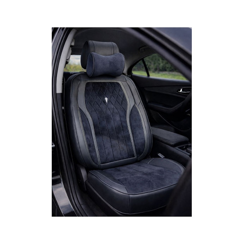 Huse scaune auto universale 9D premium imitatie piele si alcantara negru Cod: 1213-1