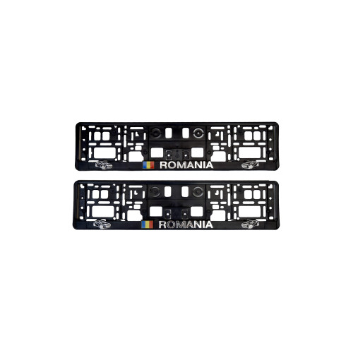 Set 2 suporti  numar inmatriculare 3D " Romania "