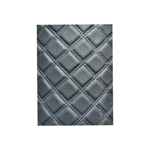 Material imitatie piele tapiterie romb cu gaurele  negru/cusatura bej Cod: Y02NB