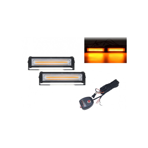 Set 2 proiectoare cu functie stroboscopica Lumina Portocalie 12-24V Cod: 206-2C