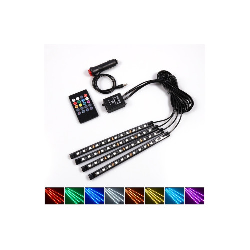 Kit interior LED 12 SMD RGB cu telecomanda - 22cm Cod: BO1222RGB
