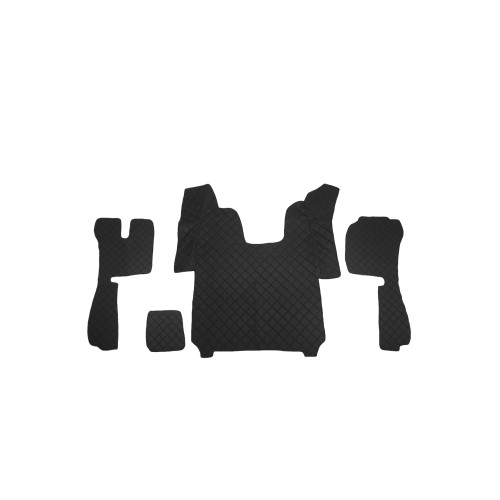 Covor auto imitatie piele dedicat Camion Scania R 2016, doua locuri pneumatice,Cutie automata Negru/Rosu Cod:LUX-863