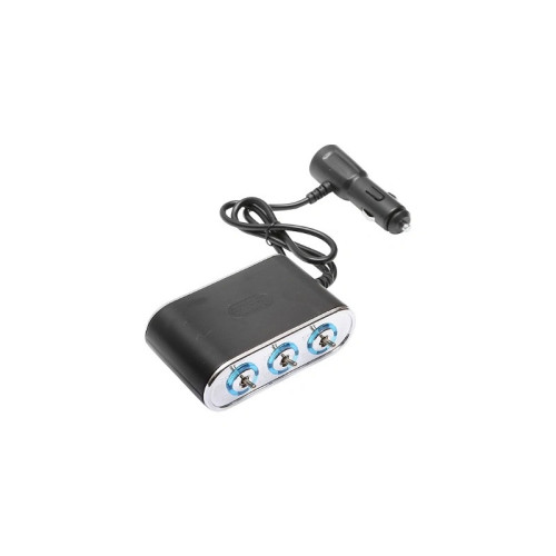 Prelungitor bricheta auto tripla 12/24V cu intrerupator individual si 1 port USB Cod: BK90939