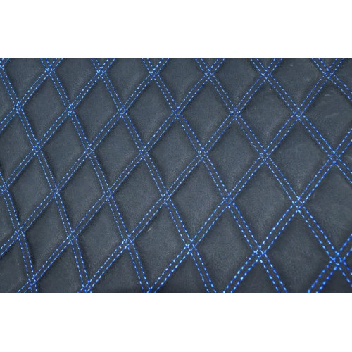 Material special pentru COVORASE auto romb negru/cusatura albastra.Cod: COV02NA