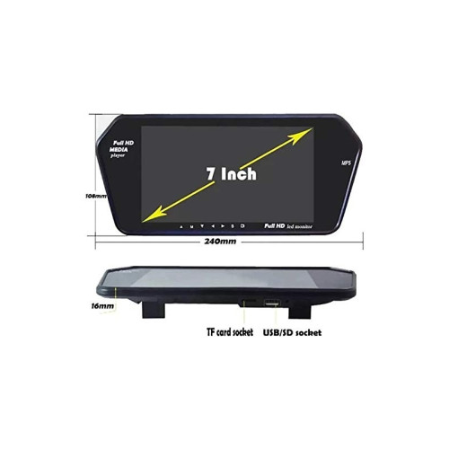 Monitor camera marsarier tip oglinda cu functie video MP5 si bluetooth  Cod: JCS-70193 12V