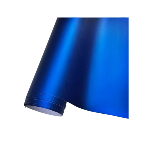 Folie auto autocolant PET premium albastru satinat crom mat 1x1.52m Cod: SP318D