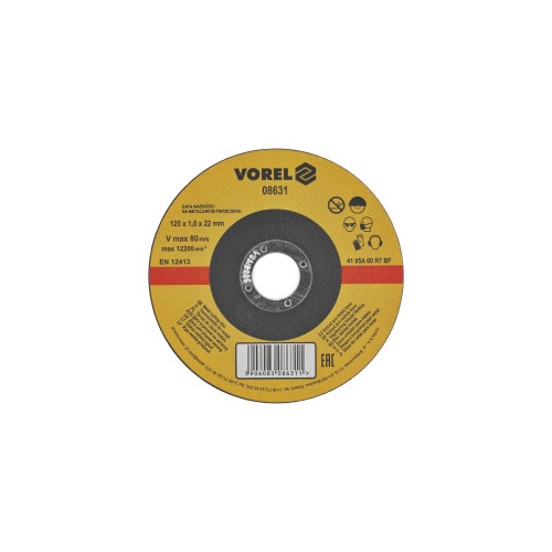 Disc abraziv pentru debitat metale 125X1X22mm Vorel Cod: 08631