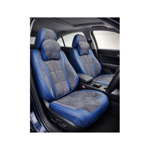 Huse scaune auto universale fractionate 9D Premium fata si spate albastru  gri antracit Cod: HNG1407-2