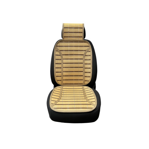 Set huse auto din bambus culoare bej universale pentru scaune auto cu spatar si tetiera Cod: XYJ-BMB