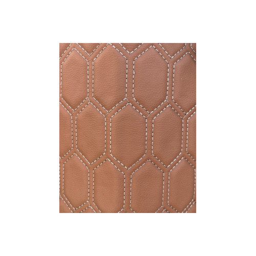 Material imitatie piele tapiterie hexagon  maro /cusatura gri  Cod: Y06MG