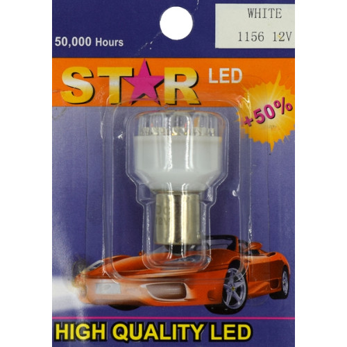 SET bec 1 faza BA15S 12 LED 12V lumina galbena COD: 1156