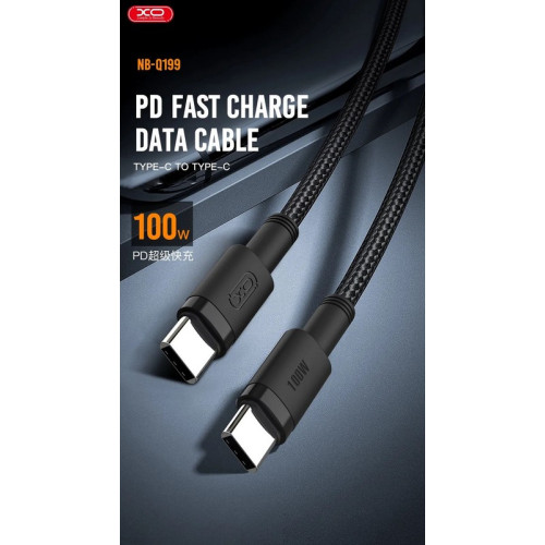 Cablu pentru incarcare 100W Quick Charge si transfer date Type-C la Type-C 1,5 metri COD: XO-Q199