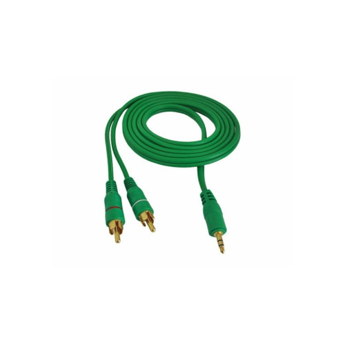Cablu jack 3,5mm la 2RCA 1,5m verde MIV