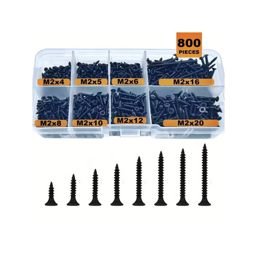 Trusa suruburi autofiletante otel carbon 800 bucati set organizat MIV