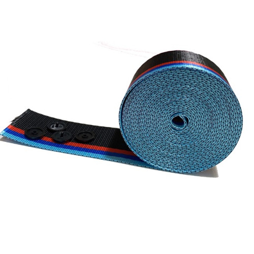 Banda pentru centura de siguranta auto Neagra cu dungi albastru si rosu