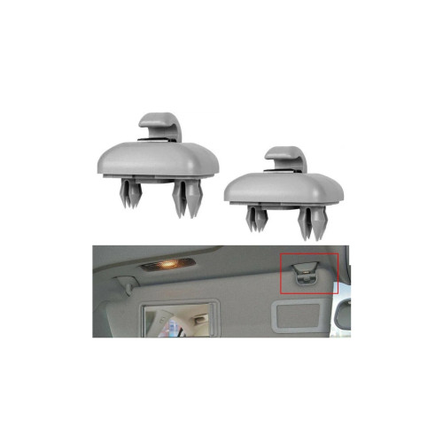 Set 2 Cleme suport parasolar gri compatibile Volkswagen, Audi, Skoda,  Cod: RAZ431 / RAZ432