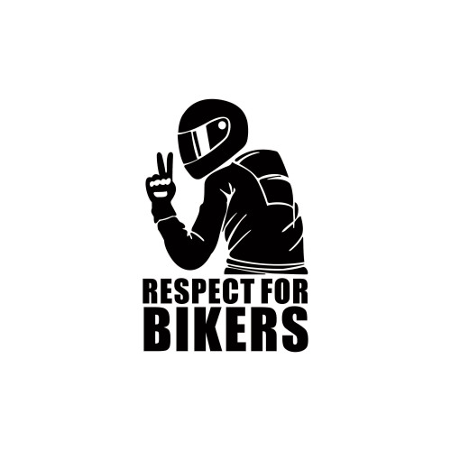 Abtibild Respect For Bikers diverse culori auto decorativ pentru exterior si interior Cod: XL-01