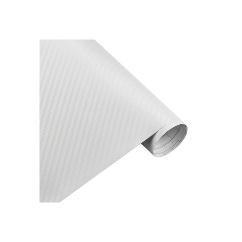 Folie carbon 3D culoare alba latime 1.27mx1m Cod: KM9054