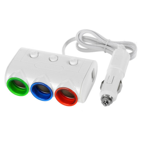Prelungitor bricheta  3 cai si butoane  cu 2USB  Cod:1566