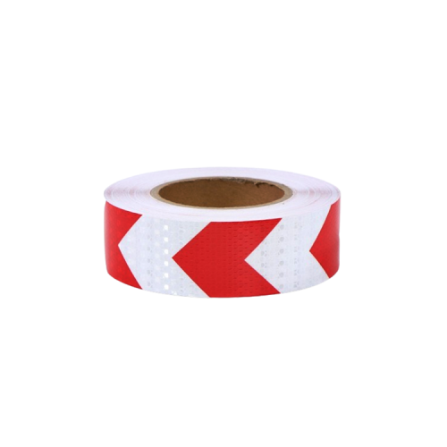 Banda reflectorizanta culoare Alba sageata Rosie 5cmx25m Cod: 06R/W